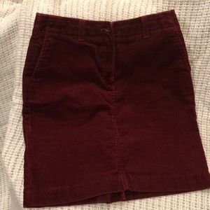 Eddie Bauer maroon, corduroy, skirt.